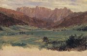 Frederic E.Church Hinter Schonau and Reiteralp Mountains,Bavaria Spain oil painting artist